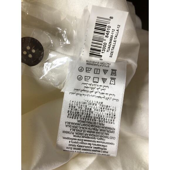 BCBGeneration Dress Short Sleeve Collared Faux Wrap Button-Side Mini White 12 - Picture 5 of 7